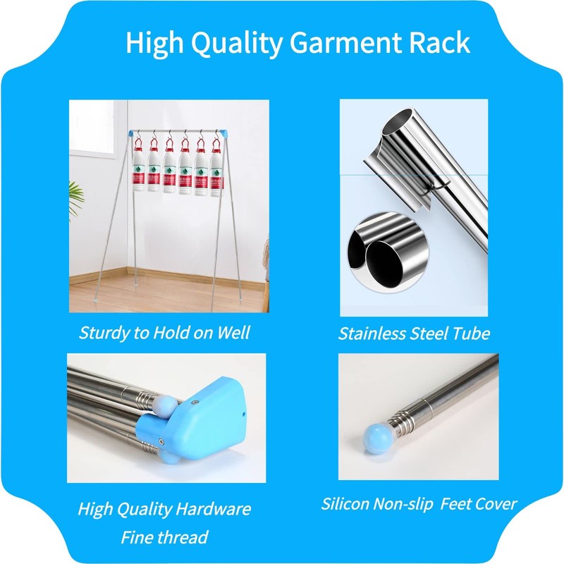 Portable Travel Garment Rack, Stainless Steel Foldable Mini Drying Clothes
