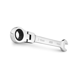 Jaeger 10 mm Flex Head TIGHTSPOT Ratchet Wrench, 4 Degree Swing arc, 12-Point Ratchet Combination Wrench, 90-Tooth