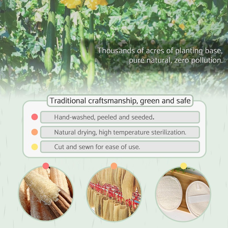 surlees Natural Loofah Bath Exfoliating Glove & Luffa Sponge Set