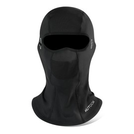 KUTOOK Balaclava Bicycle Motorcycle Winter Thermal Ski Balaclava Face Hood with Glasses Hole Windproof Autumn Reflective Men Women Ski Mask for Outdoor Sports Cycling Snowboarding Skiing, black