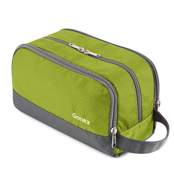 Gonex Travel Toiletry Bag Nylon, Dopp Kit Shaving Bag Toiletry Organizer Green