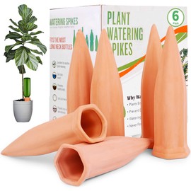 REMIAWY Plant Watering Spikes, Plant Vacation Waterer Wine Bottle Watering Stakes Terracotta Devices Slow Release Self Spikes for Indoor Outdoor