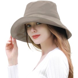 (Supervised by an Active Dermatologist) 100% UV Protection, Elegant Hat, Sun Protection, Sun Protection, Hat, Women's, UV Ray Hat, Classic Beige, 57.0 cm