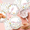 96 Pcs Wildflower Party Supplies Paper Plates and Napkins Disposable