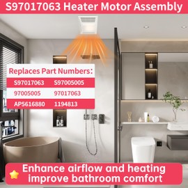 S97017063 Heater Motor Assembly Compatible with Broan Nutone 655-C,655F-C,655,655-A,655-B,656,656-A,656-B,656-C,658,659,659-A,659-B,659-C,659-D,695,695-A,695-B,695-C,695-D,HFL695 Bathroom Exhaust Fan