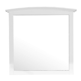 TREATLIFE HOME Charming White Wall Mirror for Modern Farmhouse Decor, Clear Reflection with Wood Veneer, Fits Perfectly Above Dressers