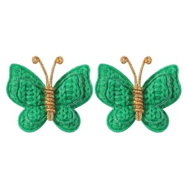 2 Pcs Butterfly Hair Bow Girl, Kid's Cute Hair Clips Barrettes Accessories for Infants Toddlers Baby Kids Fine Hair (Green)