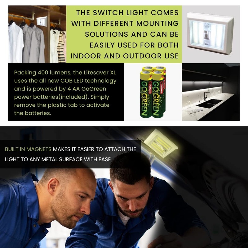 Go Green Power Single-SWLTXL LED Switch Light XL-White