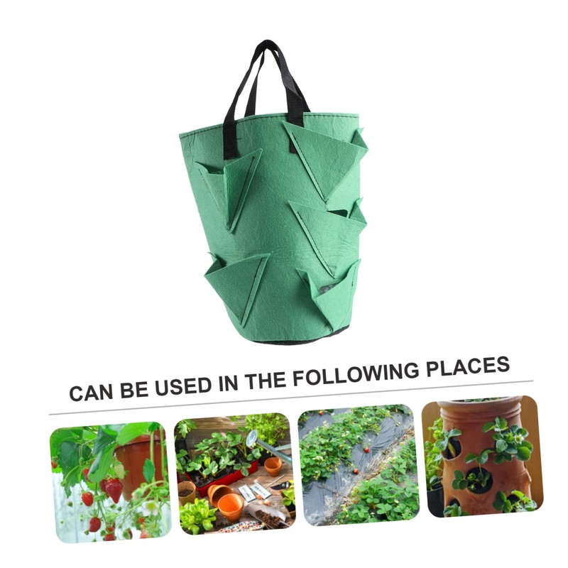 CIYODO 2pcs Strawberry Growing Bag Plant Grow Bags Non-Woven Planters