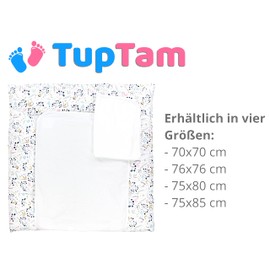TupTam Changing Mat with 2 Terry Cloth Covers Model MAR02579, Colour: Rowan Berry, Size: 76 x 76 cm