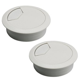 EASYEAH 2 Pcs Desk Grommet 2-3/8" / 60 mm, Desk Cord Hole Cover, Cable Grommet ABS Plastic, Desk Hole Grommet for Home & Office Pc, Detachable Adjustable Cable Cord Organizer-Light Grey