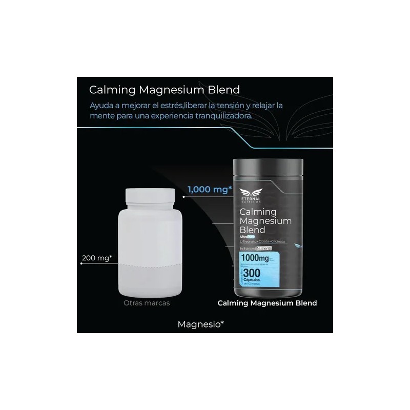 Eternal Nutrition Calming Blend Magnesio Quelado 300 Cápsulas Bisglicinato Citrato