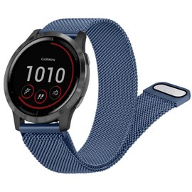 Metal Strap for Garmin Vivoactive 4, Garmin Venu 2,Garmin Venu 3-22mm Quick Release Band with Magnet for Garmin Vivoactive 4/Garmin Venu 2/3 (Blue)