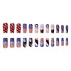 4th of July Press on Nails Short Square Fake Nails