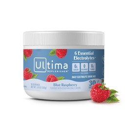 Ultima Replenisher Daily Electrolyte Powder Drink Mix – Sugar Free – Blue Raspberry, 30 Servings – Hydration Powder with 6 Electrolytes and Trace Minerals – Keto Friendly, Vegan, Non-GMO