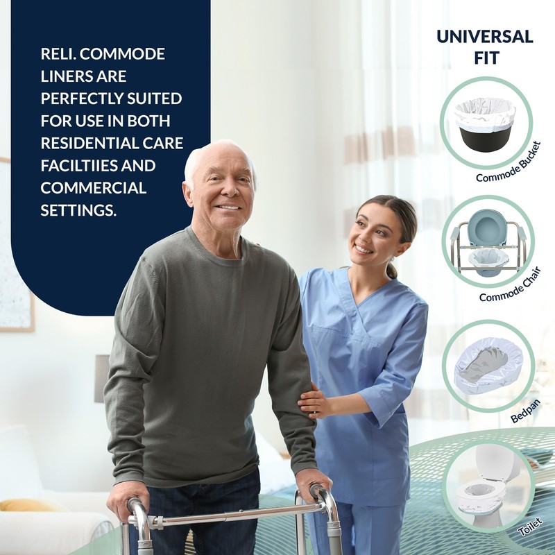 Reli. Bedside Commode Liners | Pack of 110 | Universal