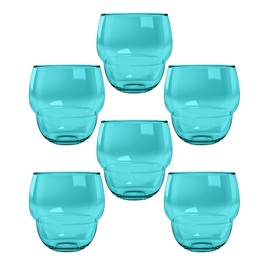 TarHong Stacking Bubble Tumbler, Premium Plastic, Indoor/Outdoor 14 Ounces, Set of 6, Cobalt Blue