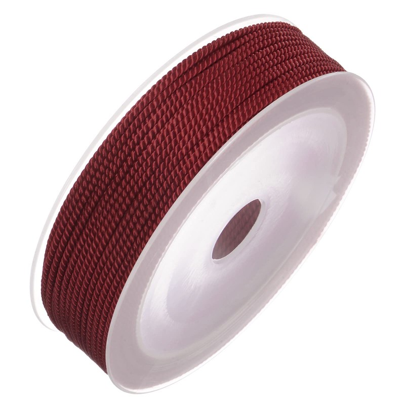 sourcing map Twisted Nylon Twine Thread Beading Cord 1.5mm 20M/65