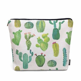 Kalygon Cactus Makeup Bag For Women, Adorable Cosmetic Bag Makeup Bags, Tropical Succulent Cactus Cacti Green Zipper Bag Travel Bags Toiletry Organizers Pouch Bags Washing Bags For Gym Bathroom