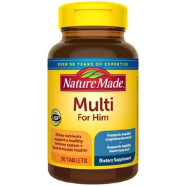 Nature Made Multivitamin for Him, Mens Multivitamins with No Iron, Daily Nutritional Support, Nature Made Multi Mens Vitamins & Minerals, 90 Tablets, 90 Day Supply