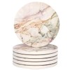 Lahome Marble Pattern Coasters - Round Drinks Absorbent Stone Coaster