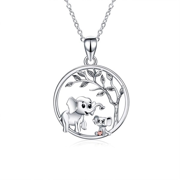 YAFEINI Elephant Necklace Elephant Jewelry Gifts for Women Sterling Silver
