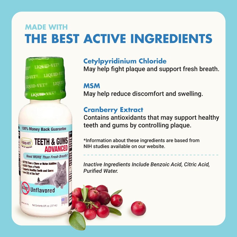 LIQUID-VET Ultimate Cat Teeth Cleaning for Comprehensive Dental Care SPECIFICALLY