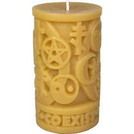 Sunbeam Candles Beeswax Coexist in Peace Pillar