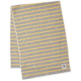 Senshu Towel Face Towel, Twin, Simple Style, Large, Sports, Quick Drying, Thin, Border, Gray, Gold, Approx. 13.8 x 39.4 inches (35 x 100 cm)