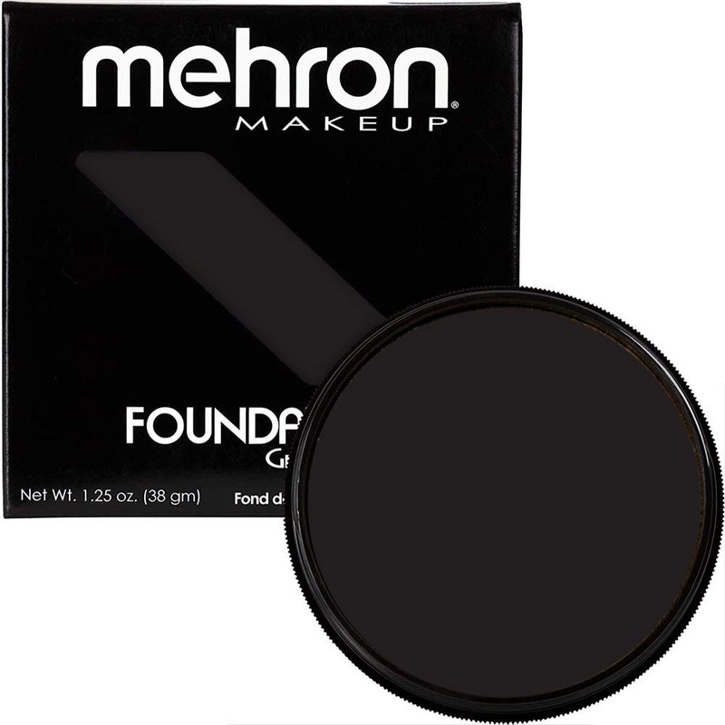 Mehron Greasepaint- Base de maquillaje(1.25 onzas), Negro