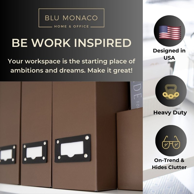 BLU MONACO Organization with Set of 6 Foldable Brown Magazine