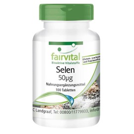 Fairvital Selenium 50 mcg from selenium yeast - high dose - vegan - 100 tablets