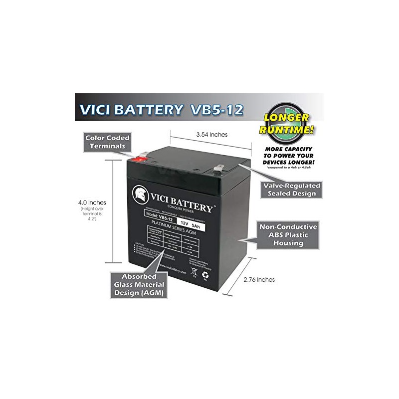 VICI Battery Security Alarm System Fire Panel 12V 5Ah SLA