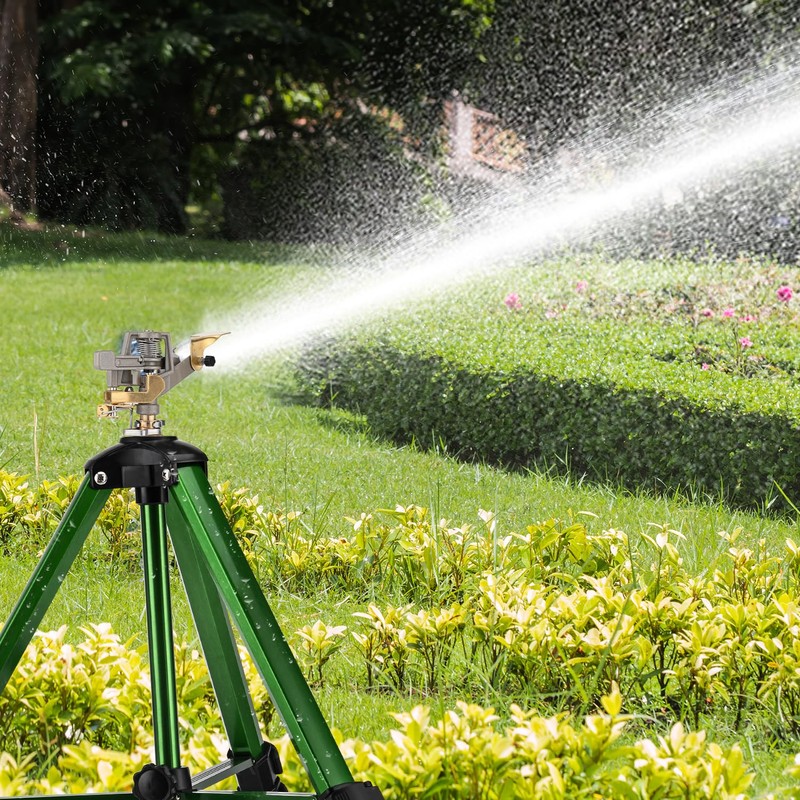 Pattiumo Sprinklers for Yard, 360° Tripod Sprinklers for Yard Large