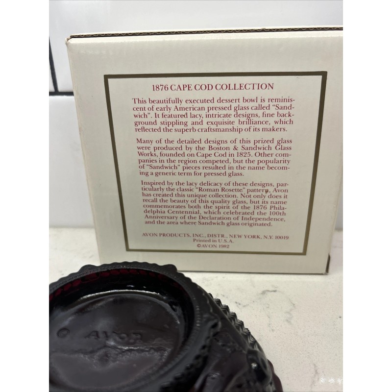 Vtg Avon Cape Cod Dessert Bowl 5” ruby red glass