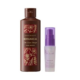 [Set] Botanical Color Cream Shampoo Dark Brown (6.8 fl oz (200 ml) + Hair Botanical Hair Essence (1.1 fl oz (30 ml) | Color Shampoo Botanical Shampoo Mother's Day Gift