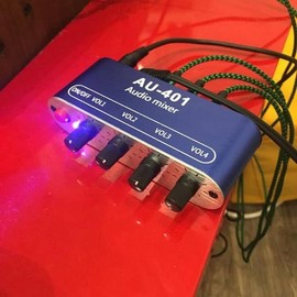 Dovhmoh Audio Mixer Audio Mixer Audio Switcher Audio Selector Mixer Audio Stereo Mixer Sound Mixer (4 Input, 1 Output) Earphone Mixer Mixer Mix Amplifier Independent Control Board DIY Headphone