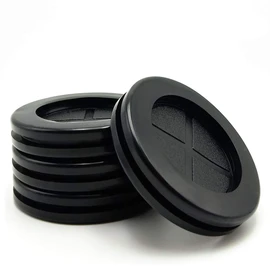 2 Inch Rubber Grommets for Wiring, 1-5/8 in ID, Double-Sided Rubber Plugs for Round Holes, Firewall Grommet Automotive, Wire Cable Grommets for Metal Electric Box, 4 Pcs 42×50 mm, Black