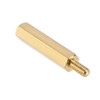sourcing map M2.5 x 30 mm + 6 mm Brass
