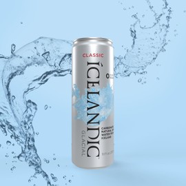 Icelandic Glacial Sparkling Water, Unflavored, 330 ml / 11.1 Fl Oz Cans (Pack of 10)