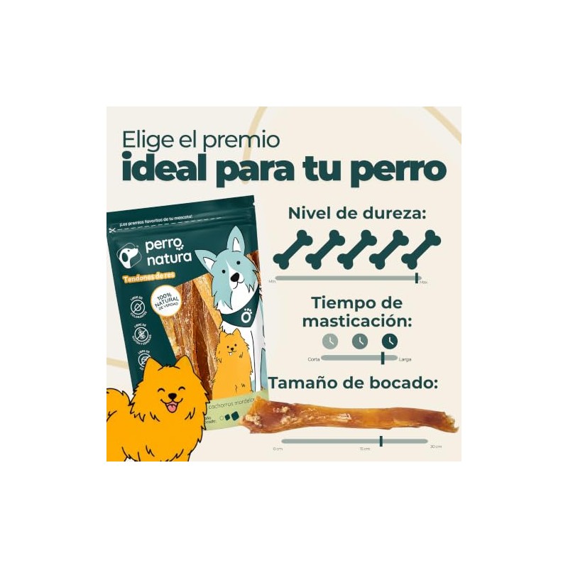 Premios - Tendones de Res Libre Pastoreo - Masticable 100%