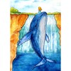 Lxmsja Blue Whale Waterfall Round Drill Diamond Painting Kits for