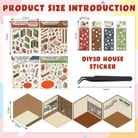 3D Sticker Scene 3D House Sticker Scene Decoration Miniature House Sticker 3D House Stickers Miniature House Sticker 3D Sticker Scene DIY 3D House Stickers 3D House Sticker Set 3D Sticker Scene