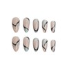 24PCS Medium Almond False Nails with Glue Stickers, Coffin Full