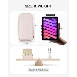 Vlando Jewelry Box Organzier for Travel,Graduation Gifts for Daughter,Jewelry Case with 12 Pcs Velvet Jewelry Bags for Earrings Necklace Rings,Valentine's Day,Birthday, Wedding Gift for Wome-Pink