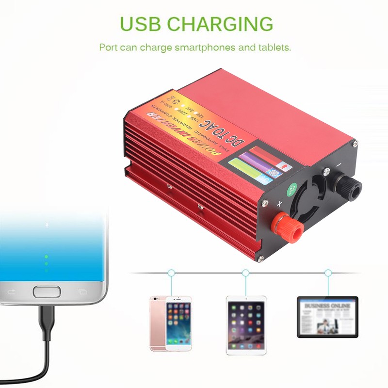 600W Car Power Inverter 12V DC to AC Converter Modified