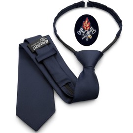 ADAMANT Fire Brigade Tie - as a Normal Tie or as a Ready Tied Zip Tie, Size Standard or XXL - German Brand Quality - Dark Blue, darkblue