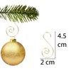120Pcs Gold Christmas Ornaments Hangers Hooks for Christmas Tree Baubles,