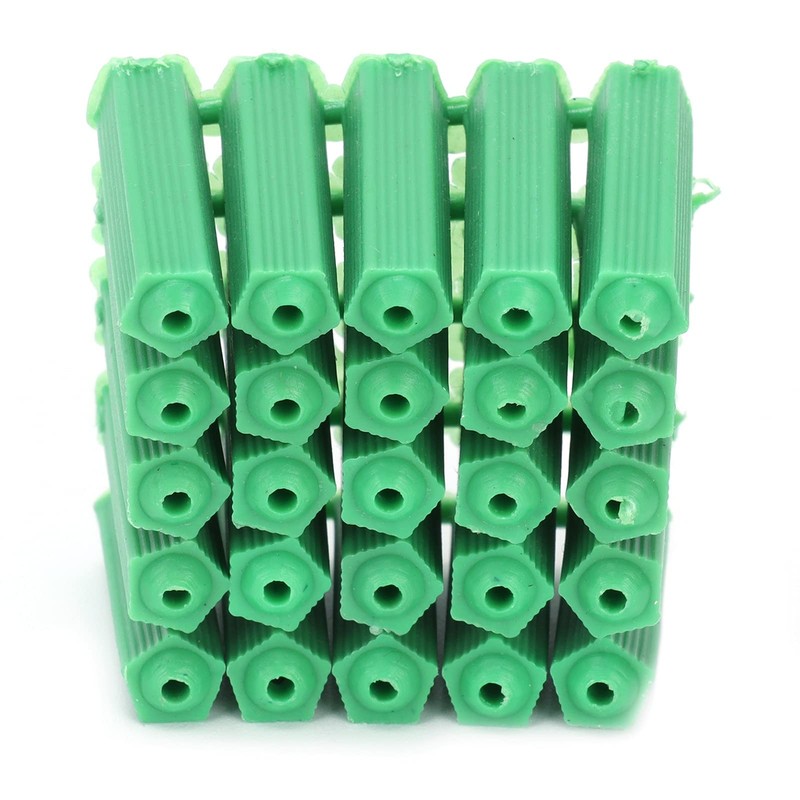 Green Plastic Masonry Screw, 100Pcs Plastic Expansion Screw Expansion Tube