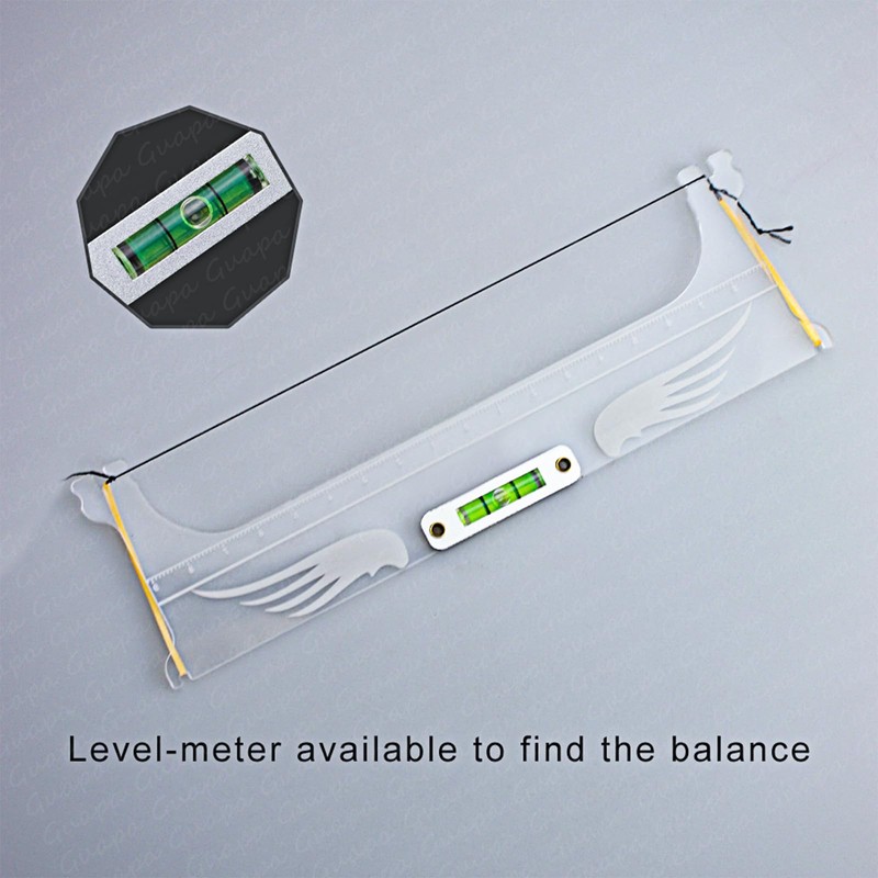 MARLLOGIVA Professional Eyebrow Ruler Mapping Kit Eyebrow Ruler with Level